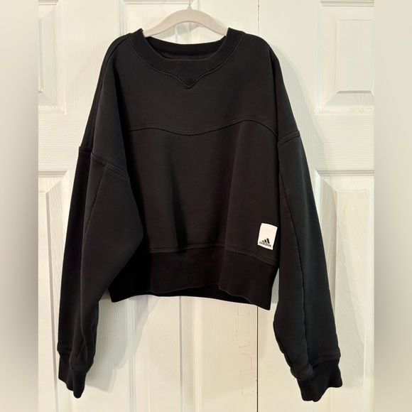 ADIDAS Women's Black Lounge Fleece Sweatshirt and Joggers Set Size XS - Picture 2 of 14